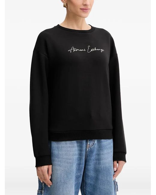 ARMANI EXCHANGE Black Crew-Neck Sweatshirt