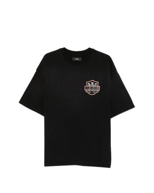 Amiri Black Crystal-Embellished Logo-Print T-Shirt for men