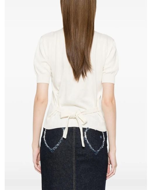 Moschino White Button Detail Knit Top