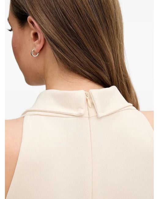 Vestido midi con cuello en V Sandro Ferrone de color White