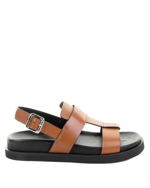 Sandales En Cuir À Boucles Guglielmo Rotta en coloris Brown