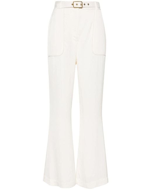 Pantalon court à coupe évasée Zimmermann en coloris White
