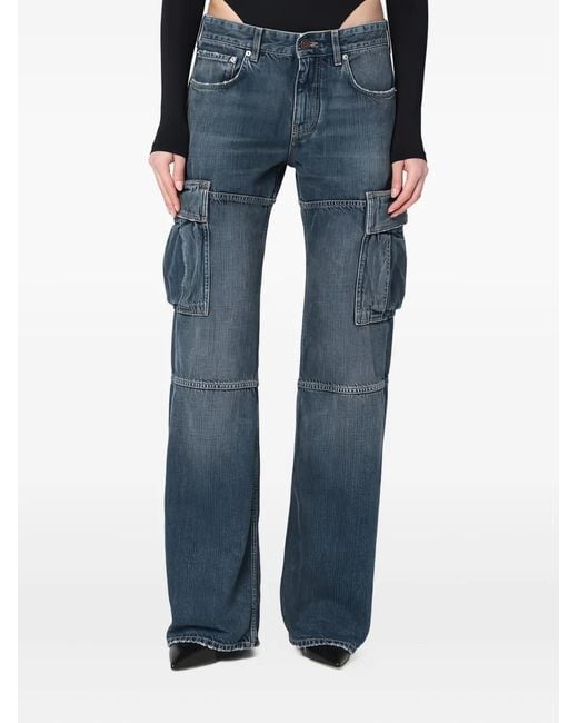 Balenciaga Blue Logo-Patch Jeans