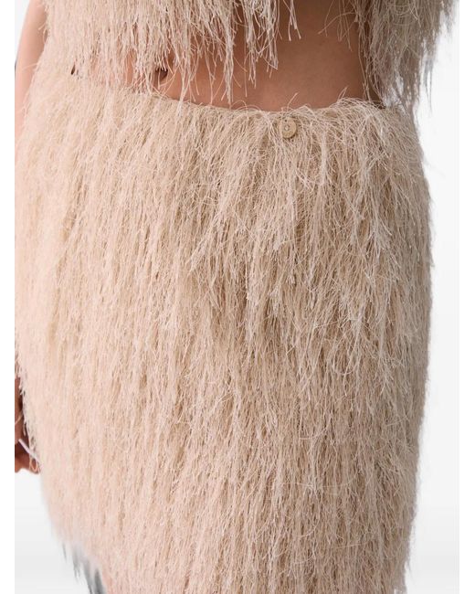 Liu Jo Natural Fringe Mini Skirt