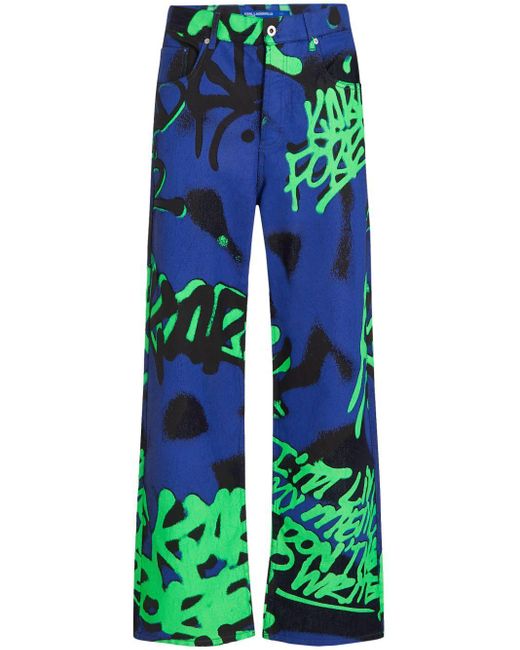 Karl Lagerfeld Green X Crapule2000 Mid-rise Wide-leg Jeans for men