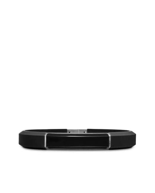 David Yurman Black Sterling Streamline Id Bracelet (10Mm) for men