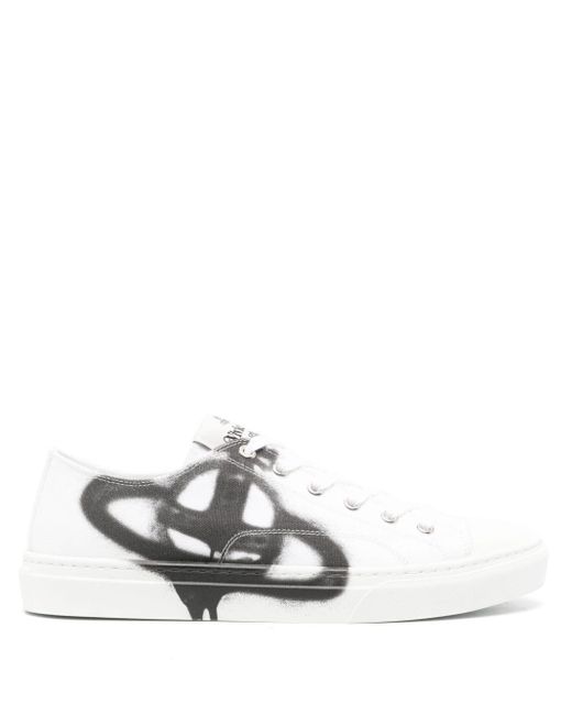 Vivienne Westwood White Orb-print Canvas Sneakers for men