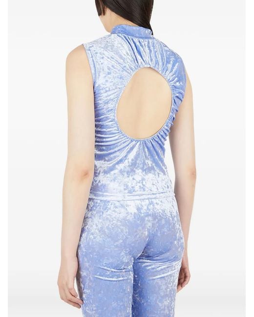 Perks And Mini Blue Crushed Velvet Top