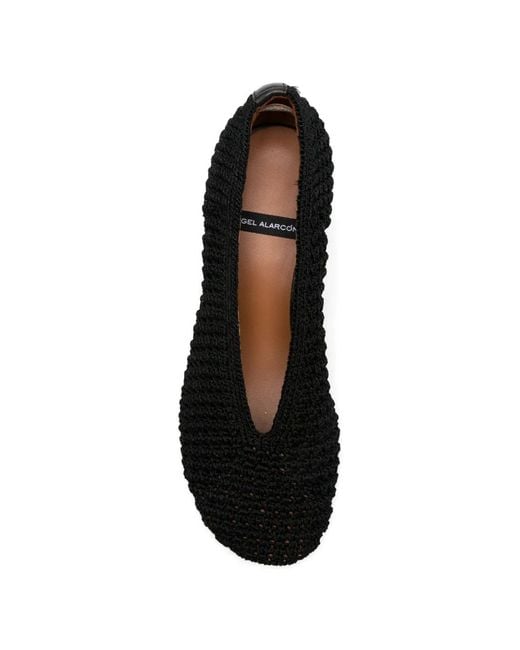 Angel Alarcon Black Ester Round-Toe Pumps