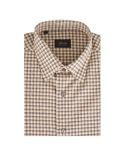 Brioni White Check-Pattern Shirt for men