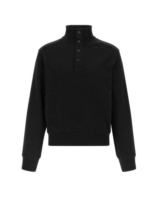 Entire studios Black High-Neck Buttoned Sweatshirt for men