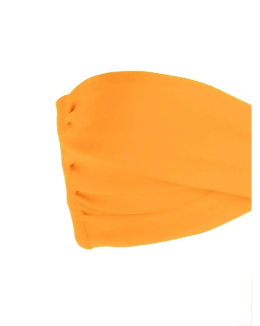 Amir Slama Orange Bikini À Détail Torsadé