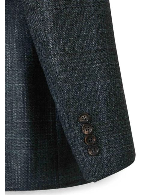 Canali Black Checked Single-Breasted Jacket for men