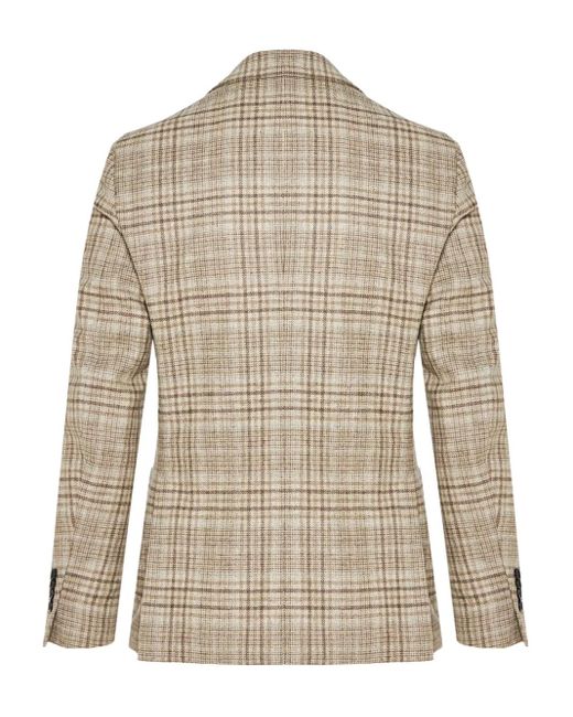 Lardini Natural Checked Two-Button Blazer for men