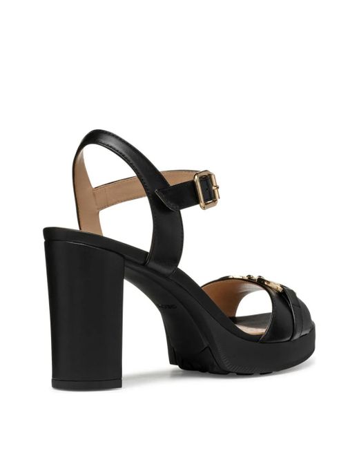 Geox Black 85Mm Walk Pleasure Platform Sandals