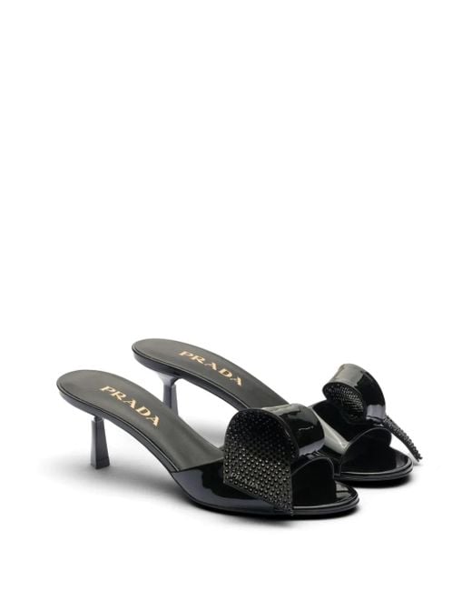 Prada Black Heeled Mules