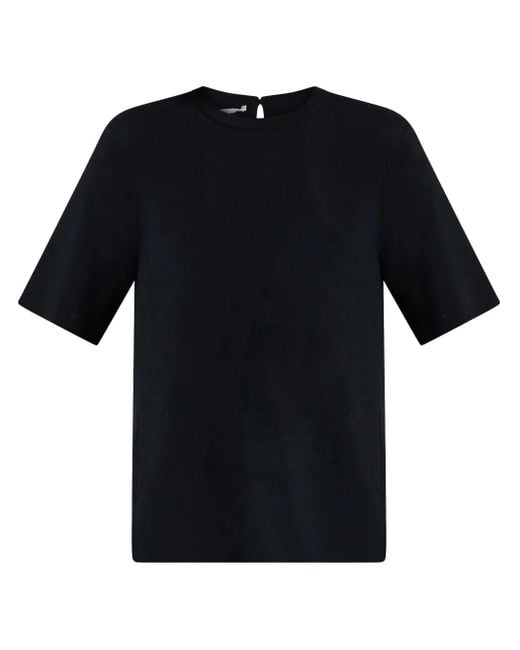 Stella McCartney Black Compact-Knit T-Shirt