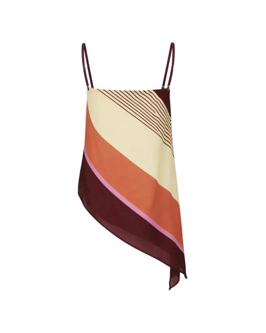 Baobab Red Asymmetrical-Hem Top
