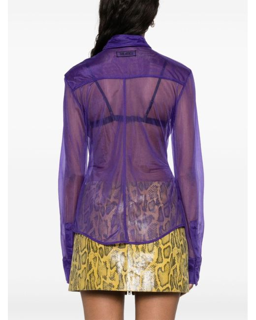Camicia semi trasparente Elton di The Attico in Purple