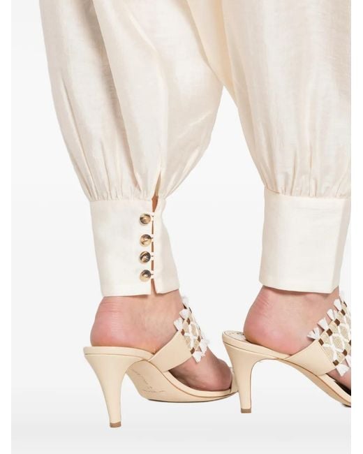 Cordera White Elasticated Sarouel Trousers