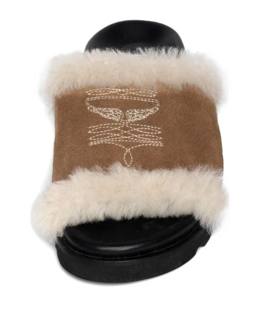 Zadig & Voltaire Brown Embroidered Sandals