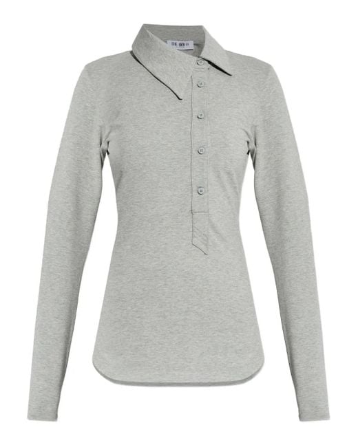 Top Con Botones En El Cuello The Attico de color Gray