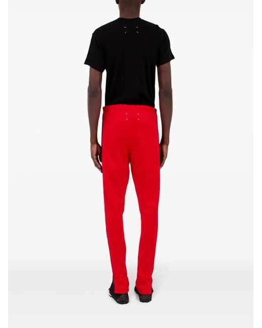 Maison Margiela Red Side-Stripe Track Pants for men