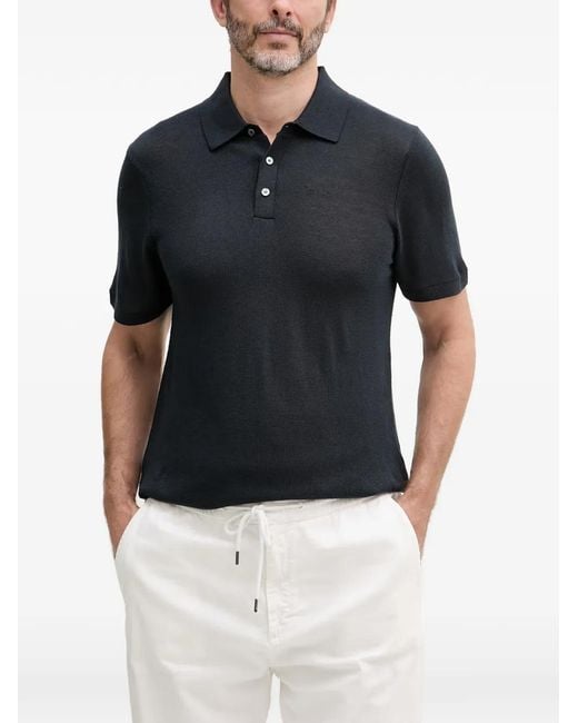 Joop! Black Malioson Short-Sleeve Button-Up Polo Shirt for men
