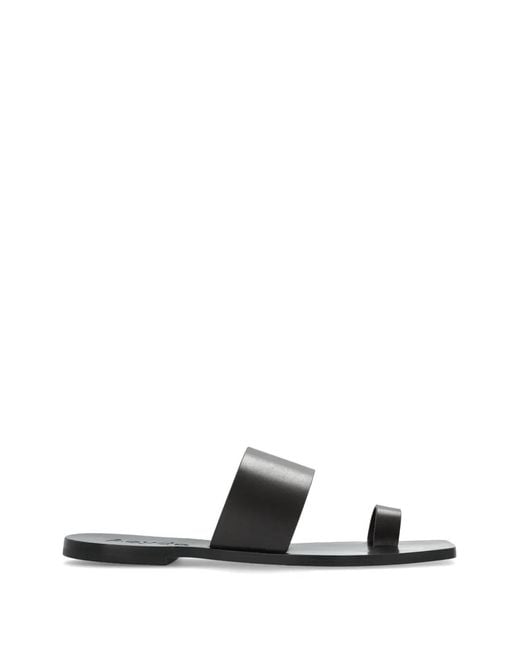 Aeyde White Sibel Toe-Strap Sandals