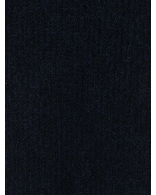 Stone Island Black Logo-Patch Ribbed-Knit Scarf for men