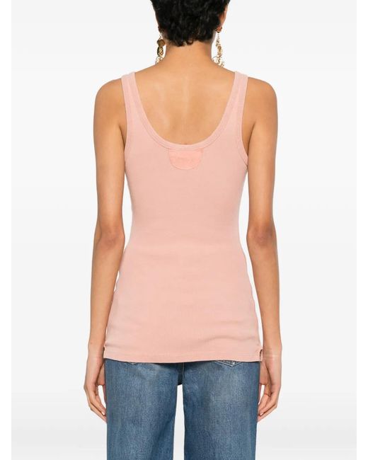 Chloé Pink Button T-Shirt