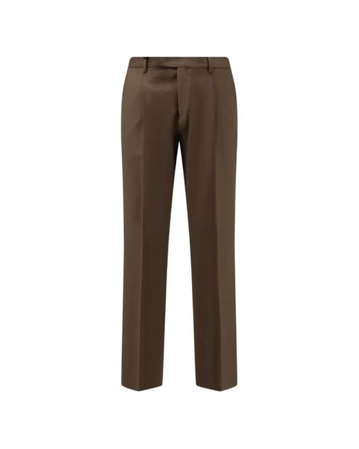 Germano 1952 Brown Pleated Tailored Trousers for men