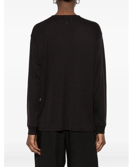 Studio Nicholson Black Simmons Long-Sleeved Topstitch T-Shirt