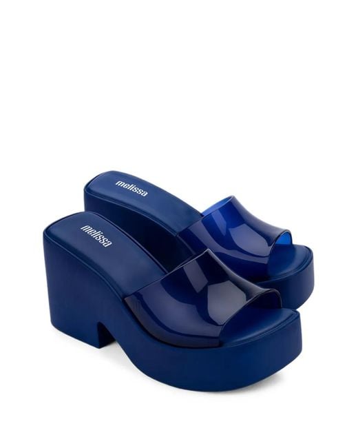 Melissa Blue Posh Platform Slides
