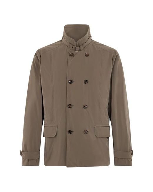 Moorer Brown Double-Breasted Jacket for men