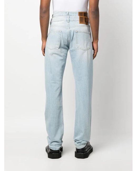 VTMNTS Blue Double-Layer Straight-Leg Jeans for men