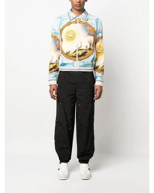 Amiri Blue Landscape Frame Varsity Jacket for men