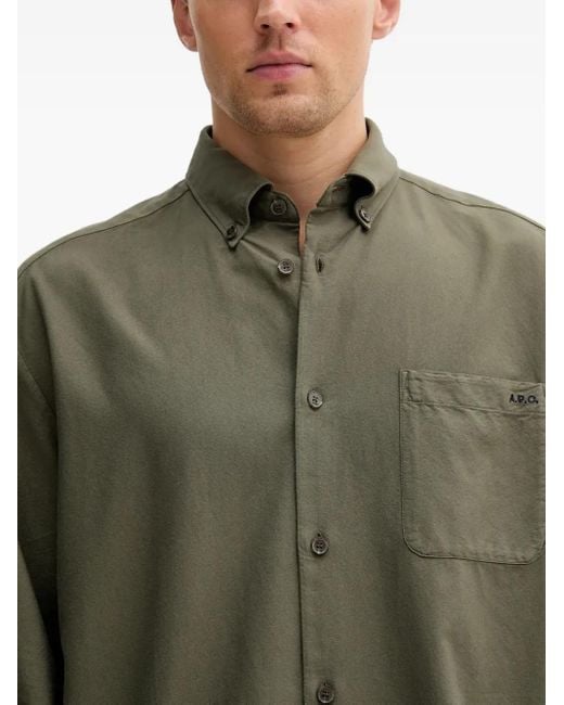 Camisa con bolsillo y botones A.P.C. de hombre de color Gray