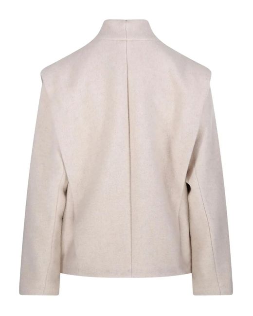 Isabel Marant Natural Drogo Padded-Shoulder Jacket