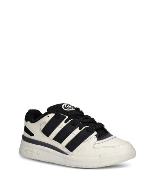 Adidas Black Three-Stripes Leather Trainers for men