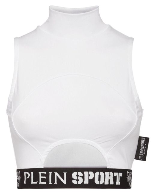 Philipp Plein White Cropped-Top mit Cut-Outs