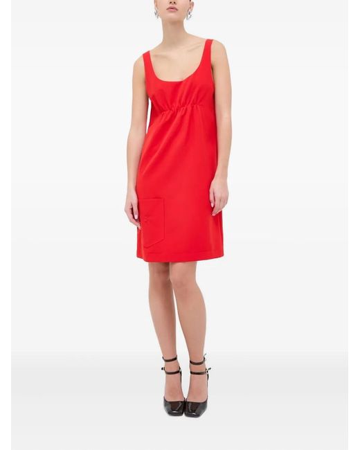 Moschino Red Empire-Waist Midi Dress