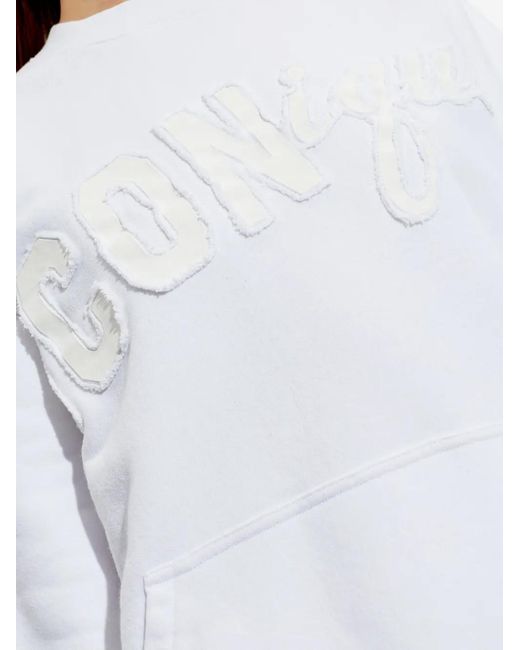 DSquared² White Iconique Relax Fit Crewneck