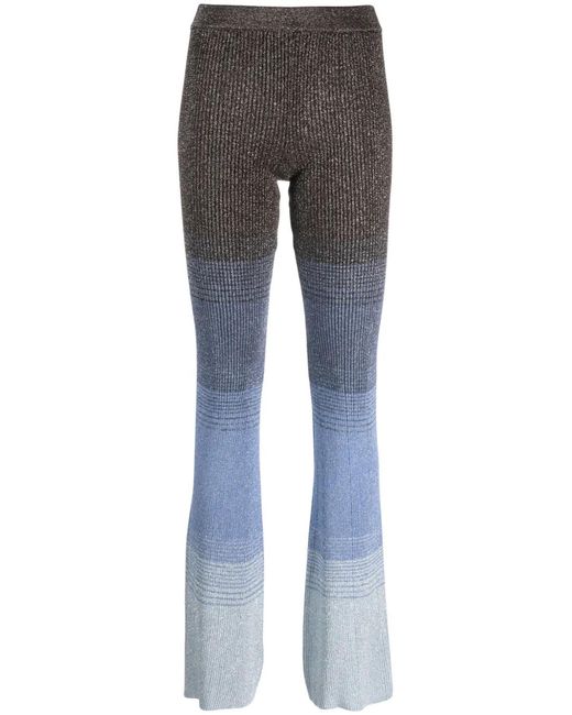 Gcds Gray Degradé Striped Knitted Trousers