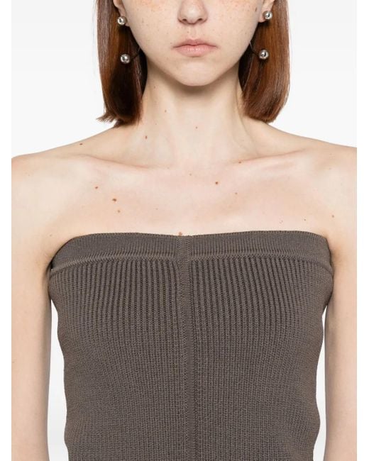 Rick Owens Brown Knitted Tube Top