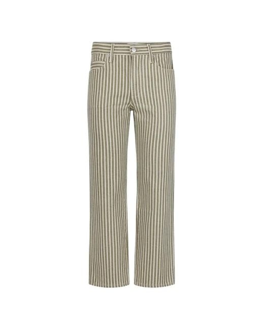 AMO Gray Billie Striped Cotton Jeans