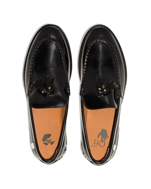 Off-White c/o Virgil Abloh Black Tassel Marbled Sole Loafers for men