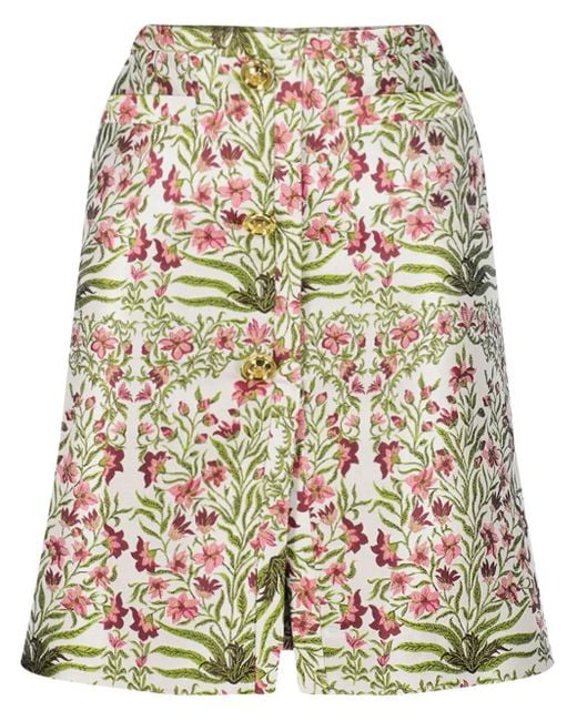 Giambattista Valli White Floral-Jacquard Mini Skirt