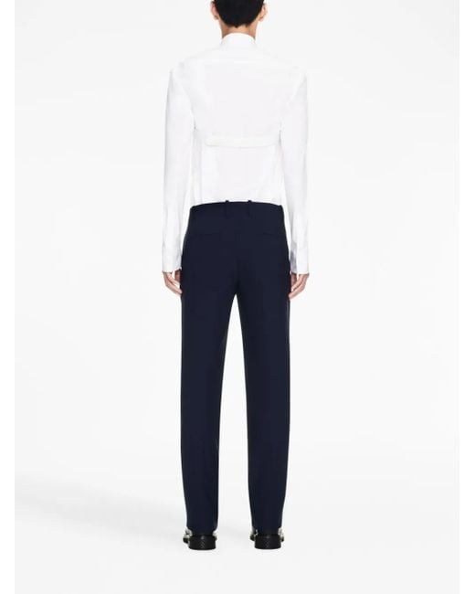 Off-White c/o Virgil Abloh Blue Wool Blend Slim Fit Trousers for men