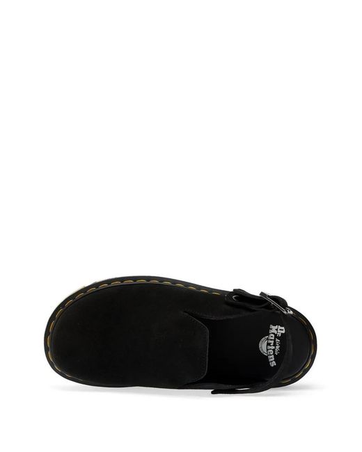 Dr. Martens Black Zebzag Buckle-Fastening Plataform Mules